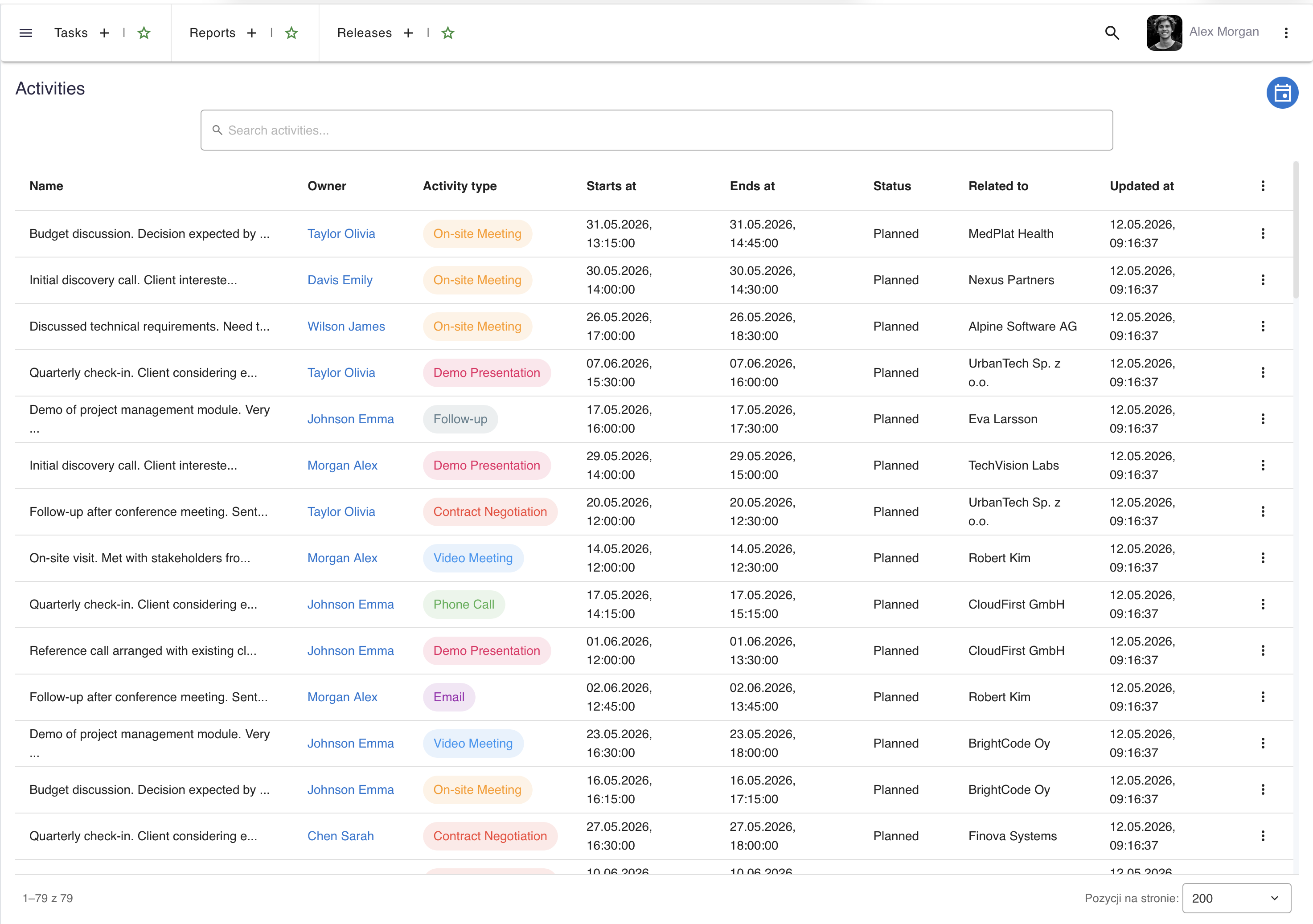 say.work — CRM pipeline kanban