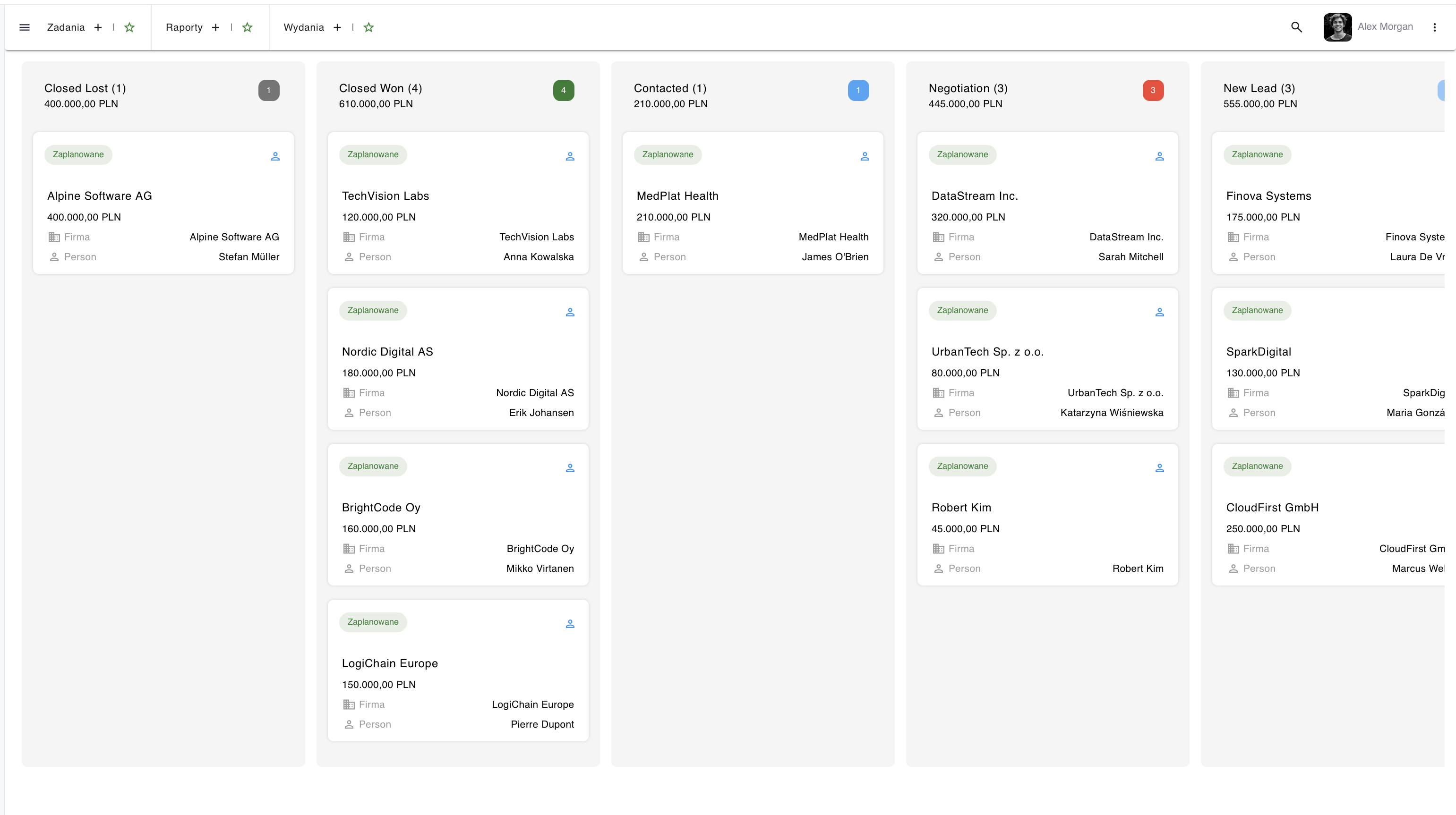 say.work — CRM kanban pipeline