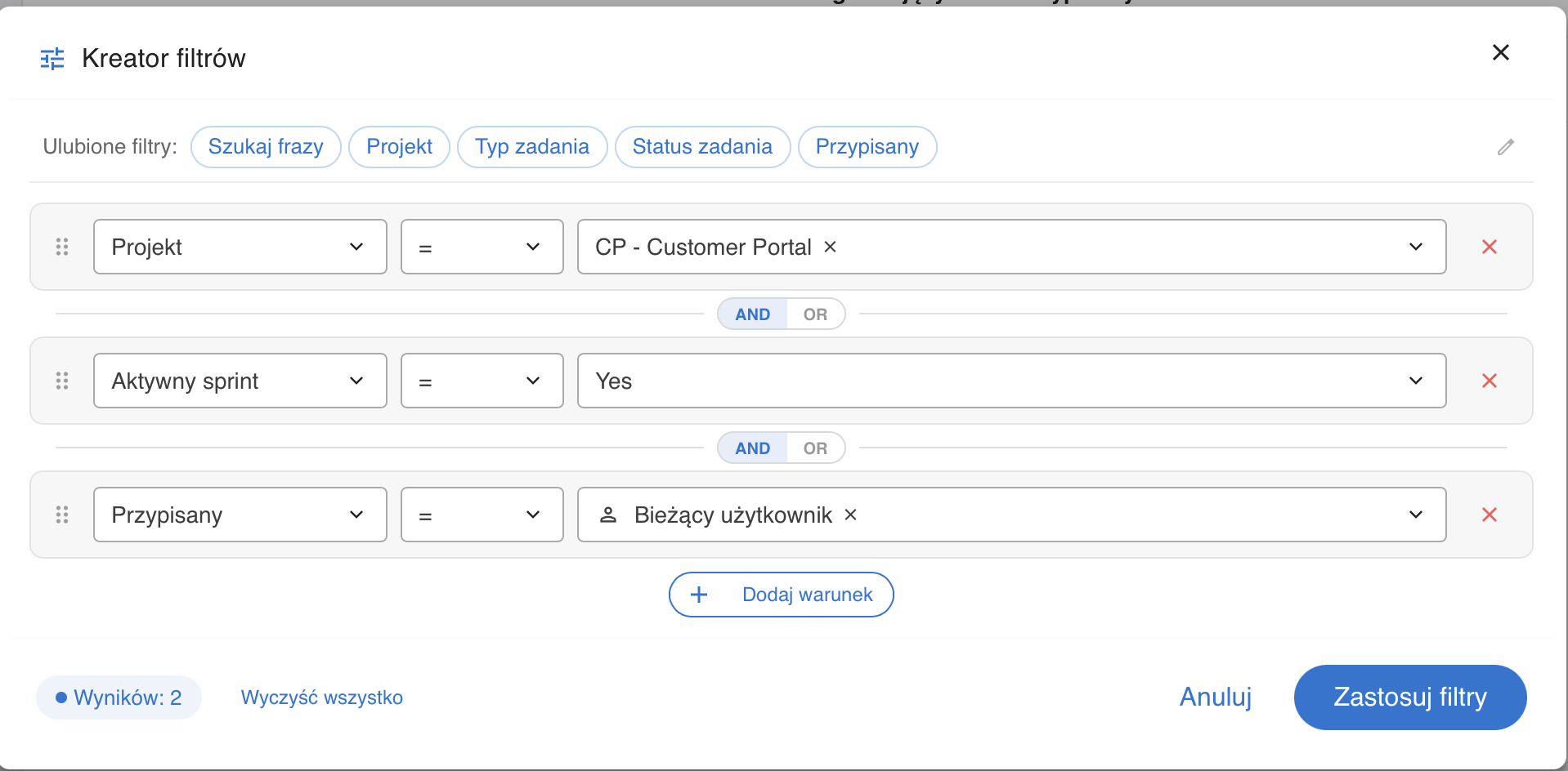 say.work — tabela wyników z operacjami zbiorczymi